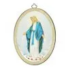 Quadretto Ovale Madonna Miracolosa Stampa Su Legno 10x15 Cm