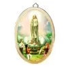 Quadretto Ovale Madonna Di Fatima Stampa Su Legno 10x15 Cm
