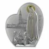 Quadro Madonna Di Fatima Alluminio Decori Dorati 12,5x15 Cm
