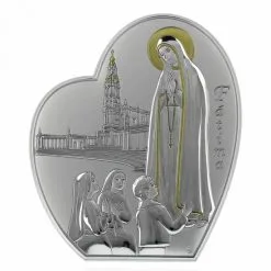 Quadro Madonna Di Fatima Alluminio Decori Dorati 12,5x15 Cm