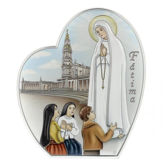Quadro Madonna Di Fatima In Alluminio Colorato 16x19,5 Cm 1 Quadro Madonna Di Fatima In Alluminio Colorato 16x19,5 Cm