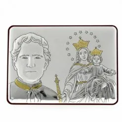 Quadretto Don Bosco E Maria Ausiliatrice In Alluminio 10x7 Cm