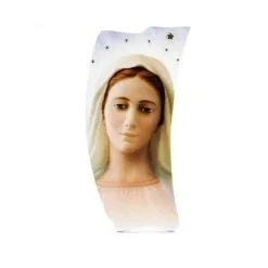 Quadretto Madonna Medjugorje Vela In Resina 20x9 Cm