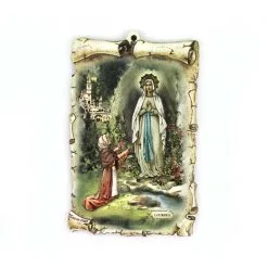 Quadretto Pergamena Madonna Di Lourdes 10x15 Cm