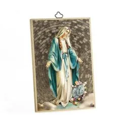 Quadretto Madonna Miracolosa Oro A Caldo 15x10 Cm