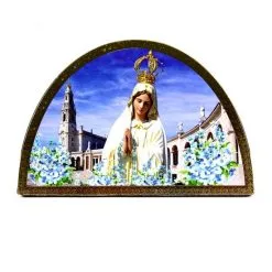 Quadretto Arco Mdf Madonna Di Fatima 18x12 Cm