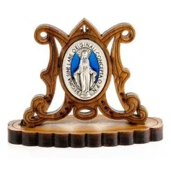 Quadretto Madonna Miracolosa In Ulivo 4,5x5,5 Cm