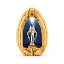 Quadretto Legno Madonna Miracolosa Con Led 8x11 Cm