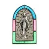 Quadretto Madonna Miracolosa Vetrata 13x8 Cm
