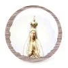 Quadretto Madonna Di Fatima In Legno Diametro 11 Cm