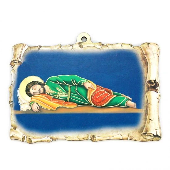 Quadretto Pergamena San Giuseppe Dormiente 15x10 Cm 1 Quadretto Pergamena San Giuseppe Dormiente 15x10 Cm