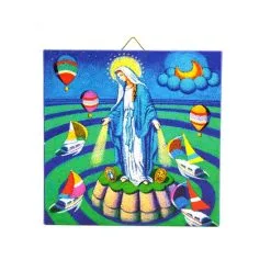Quadretto Madonna Miracolosa 10x10 Cm Stefano Calisti