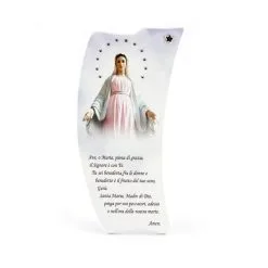Quadretto Madonna Miracolosa Vela In Resina 20x9 Cm