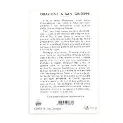 Immagine San Giuseppe In Cartoncino Con Preghiera 6,2x9,4 Cm Pz 100 -Sconto Rosari Fai da Te in Italia 13800377 immagine san giuseppe in cartoncino con preghiera 6 2x9 4 cm pz 100b 550x550 1