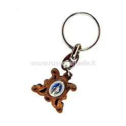 Portachiavi Madonna Miracolosa In Ulivo 2,5x7 Cm