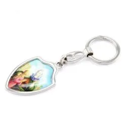 Portachiavi Sant'Anna Scudo Smaltato 3x10,5 Cm -Sconto Rosari Fai da Te in Italia 14100105 c portachiavi scudo in metallo con smalto sant anna misura cm 3x10 5 550x550w