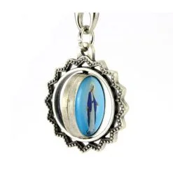 Portachiavi Madonna Miracolosa Girevole 3,5x9 Cm -Sconto Rosari Fai da Te in Italia 1410015 portachiavi in metallo girevole madonna miracolosa misura cm 3 5x9d 550x550w