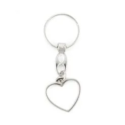 Portachiavi Cuore In Metallo Sagomato 3x8 Cm