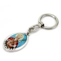 Portachiavi San Biagio Con Rose 3x10 Cm -Sconto Rosari Fai da Te in Italia 14100157 portachiavi san biagio con rose 3x10 cmb 550x550w