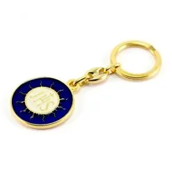 Portachiavi Tondo IHS Smaltato Blu 3,5x9 Cm -Sconto Rosari Fai da Te in Italia 14100170 portachiavi tondo ihs smaltato blu 3 5x9 cmc 550x550w