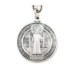 Portachiavi San Benedetto Medaglia Bombata 3,5x9 Cm -Sconto Rosari Fai da Te in Italia 14100171 portachiavi san benedetto medaglia bombata 3 5x9 cmc 550x550w