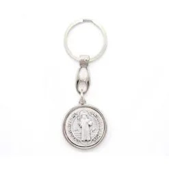 Portachiavi San Benedetto Metallo 3x8 Cm -Sconto Rosari Fai da Te in Italia 14100176 portachiavi san benedetto metallo 3x8 cmd 550x550w