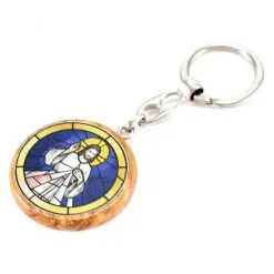 Portachiavi Ulivo Tondo Gesù Misericordioso 4x10 Cm -Sconto Rosari Fai da Te in Italia 14100184 portachiavi ulivo tondo gesu misericordioso 4x10 cmc 550x550w