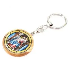 Portachiavi Ulivo Tondo Madonna Di Pompei 4x10 Cm -Sconto Rosari Fai da Te in Italia 14100188 portachiavi ulivo tondo madonna di pompei 4x10 cmc 550x550w