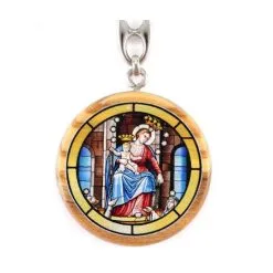 Portachiavi Ulivo Tondo Madonna Di Pompei 4x10 Cm -Sconto Rosari Fai da Te in Italia 14100188 portachiavi ulivo tondo madonna di pompei 4x10 cmd 550x550w