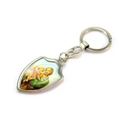 Portachiavi San Giuseppe Scudo Smaltato 3x10 Cm -Sconto Rosari Fai da Te in Italia 14100190 portachiavi san giuseppe scudo smaltato 3x10 cmc 550x550w