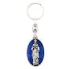 Portachiavi Madonna Di Lourdes Smalto Blu 2,5x10 Cm