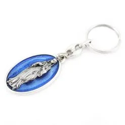 Portachiavi Madonna Di Lourdes Smalto Blu 2,5x10 Cm -Sconto Rosari Fai da Te in Italia 14100195 portachiavi madonna di lourdes smalto blu 2 5x10 cmd 550x550 1