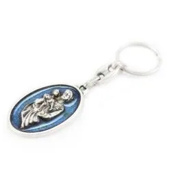 Portachiavi San Giuseppe Smalto Blu 2,5x9 Cm -Sconto Rosari Fai da Te in Italia 14100196 portachiavi san giuseppe smalto blu 2 5x9 cmd 550x550 1