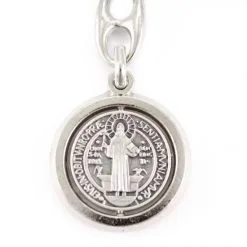Portachiavi San Benedetto Tondo Girevole 3x9 Cm -Sconto Rosari Fai da Te in Italia 14100200 portachiavi san benedetto tondo girevole 3x9 cmc 550x550 1