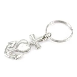 Portachiavi In Metallo Fede, Speranza, Carità 2,5x7,5 Cm -Sconto Rosari Fai da Te in Italia 14100204 portachiavi in metallo fede speranza carita 2 5x7 5 cmc 550x550 1