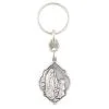 Portachiavi In Metallo Madonna Di Lourdes 3x9 Cm