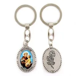 Portachiavi Sant'Antonio Ovunque Proteggimi 3x9 Cm