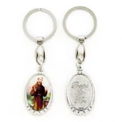 Portachiavi San Francesco D'Assisi Con Rose 3x10 Cm