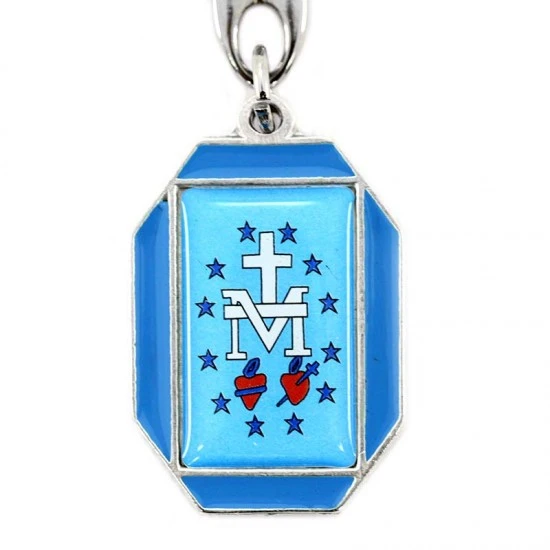 Portachiavi Madonna Miracolosa Metallo Con Smalto 3x9,5 Cm 3 Portachiavi Madonna Miracolosa Metallo Con Smalto 3x9,5 Cm - immagine 3
