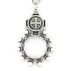 Portachiavi San Benedetto Con Anello Basco 3,5x10 Cm -Sconto Rosari Fai da Te in Italia 14100227 portachiavi san benedetto con anello basco 3 5x10 cmc 550x550 1