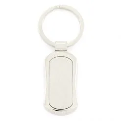 Portachiavi Ondulato In Metallo Argentato 3,5x8,5 Cm