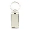 Portachiavi Rettangolare In Metallo Argentato 3x8,5 Cm