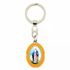 Portachiavi Madonna Miracolosa Ovale Smalto 3x9,5 Cm -Sconto Rosari Fai da Te in Italia 14100233 portachiavi madonna miracolosa ovale smalto 3x9 5 cmc 550x550 1
