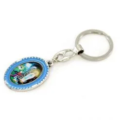 Portachiavi Madonna Di Lourdes Ovale Smalto 3x9,5 Cm -Sconto Rosari Fai da Te in Italia 14100234 portachiavi madonna di lourdes ovale smalto 3x9 5 cmf 550x550 1