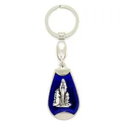 Portachiavi Madonna Di Lourdes Smalto Blu 3x10 Cm -Sconto Rosari Fai da Te in Italia 14100236 portachiavi madonna di lourdes smalto blu 3x10 cmd 550x550 1