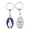 Portachiavi Madonna Miracolosa Smalto Blu 3x10 Cm