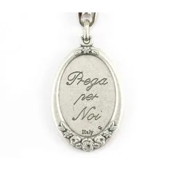 Portachiavi Sant'Antonio Con Fiori 3x10 Cm -Sconto Rosari Fai da Te in Italia 1410026 portachiavi sant antonio in metallo ovale misura cm 3x10n 550x550w