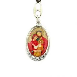 Portachiavi Ovale Sacra Famiglia 3x10 Cm -Sconto Rosari Fai da Te in Italia 14100260 portachiavi ovale sacra famiglia 3x10 cmc 550x550 1