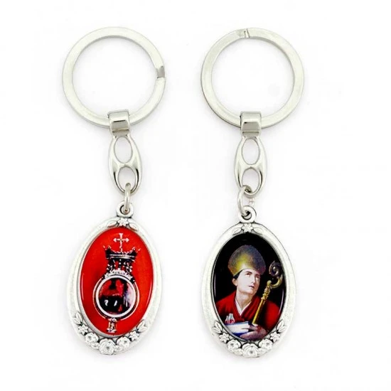 Portachiavi Ovale San Gennaro E Ampolla 3x10 Cm 1 Portachiavi Ovale San Gennaro E Ampolla 3x10 Cm