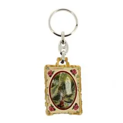 Portachiavi Madonna Di Lourdes In Ulivo 3x10 Cm